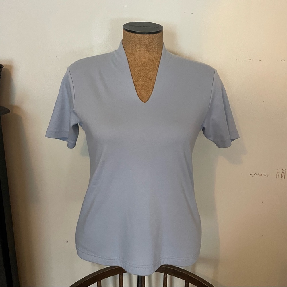 Orvis women’s short sleeve V-neck top size small cotton/poly